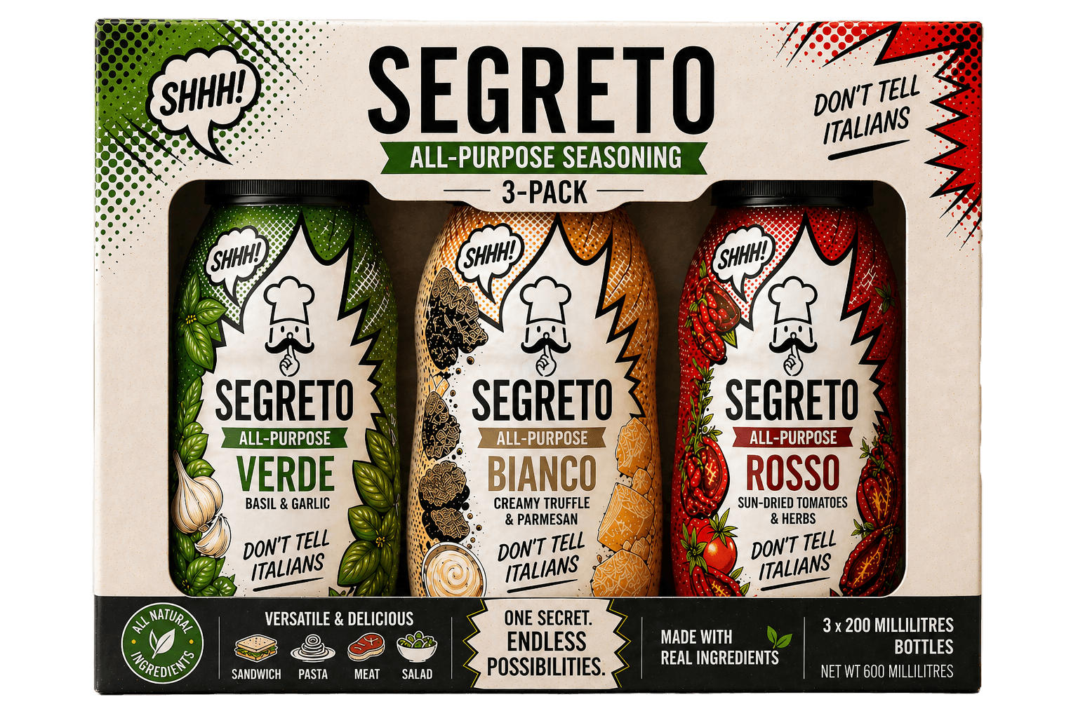 Segreto Verde, Bianco, and Rosso 3-pack